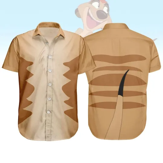 Discover Disney Timon Cosplay Costume The Lion King Character Halloween Hawaiian Shirt