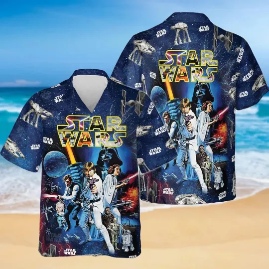 Disney Star Wars Darth Vader Anakin Skywalker Summer Comic Art Hawaiian Shirt