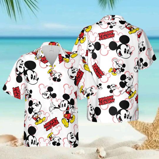 Discover Disney Mickey Mouse Hawaiian Shirt, Tropical Summer Aloha Shirt, Disneyland 2026 Button Shirt