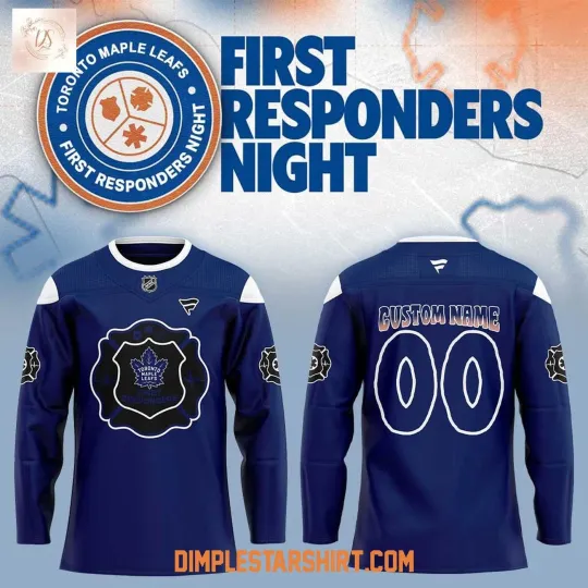 Discover Personalized Toronto Maple Leafs First Responders Night 2026 Blue Shirt Men's