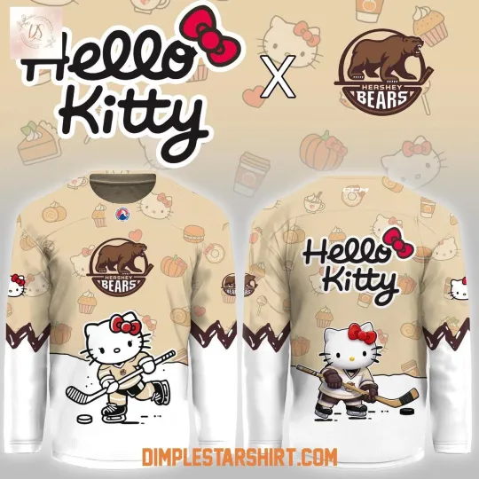 Discover Hershey Bears Hello Kit.ty Night Game Hockey Shirt Men's Fan Gear