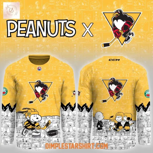 Discover Wilkes-Barre/Scranton Penguins Peanuts Night Game Hockey Shirt Men's
