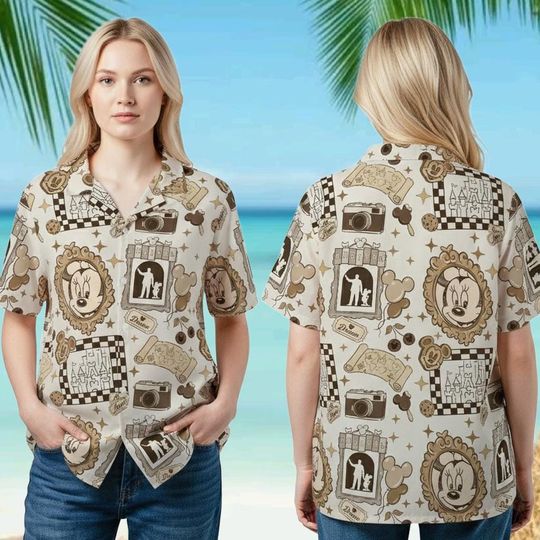 Discover Vintage Disney Minnie Mouse Hawaiian Shirt for Girls