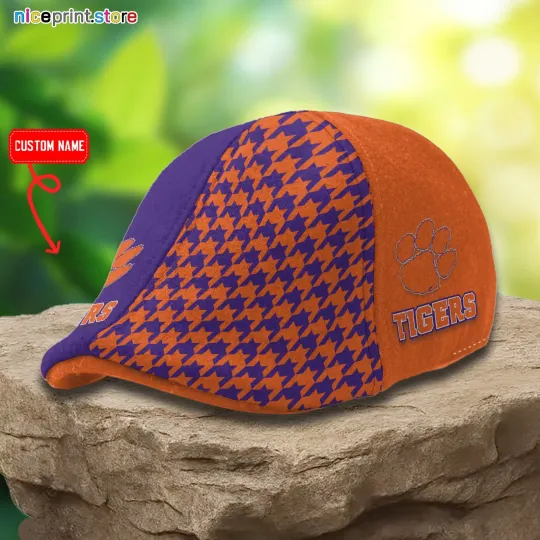 Clemson Team Tigers Ivy Cap Tigers Newsboy Cap NCAA Golf Cap Flat Cap for Men