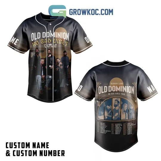 Discover Personalized Old Dominion No Bad Vibes Tour Adult Youth Baseball Jersey Shirts