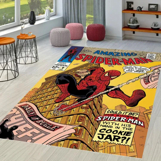Discover Spiderman Rug Comic Cartoon Cover Rug Boy Room Rug