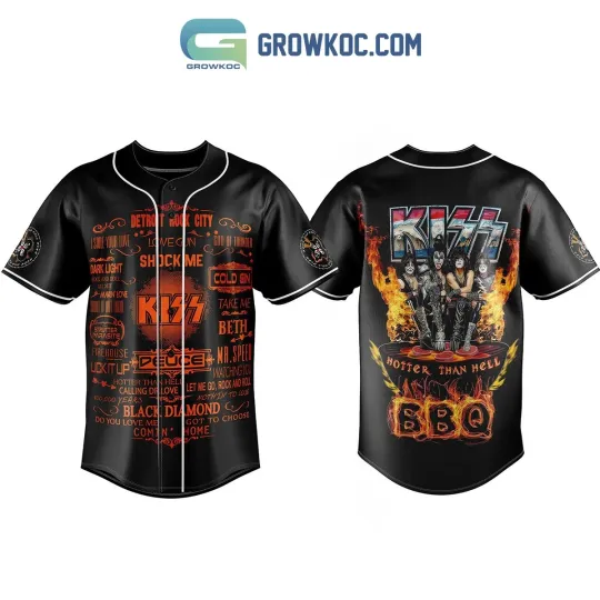 Discover Kiss Hotter Than Hell BBQ Adult Youth Baseball Jersey Shirts