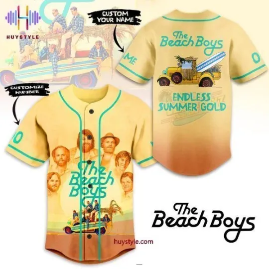 Discover Personalized The Beach Boys Endless Summer Gold Adult Youth Baseball Jersey Shirts