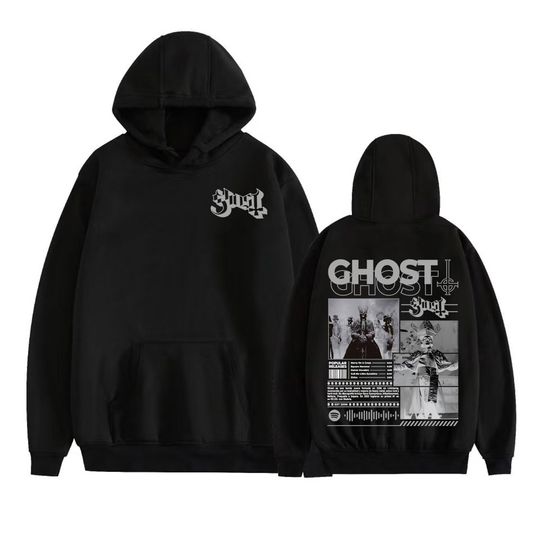 Ghost Band Skeletour World Tour 2025 Cover Sweatshirts Men Harajuku Vintage Gothic Hoodies Man Loose Fleece Autumn/Winter Hooded