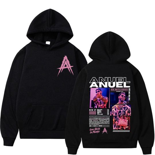 Discover Rapper Anuel AA Real Hasta La Muerte Album Tour Hoodie Streetwear Men Women Vintage Hip Hop Pop Music Hoodies Casual Sweatshirts