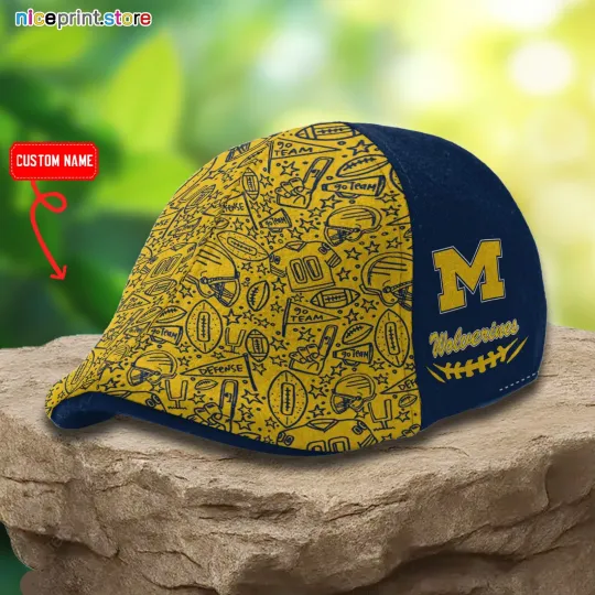 Discover Michigan Team Wolverines Ivy Cap NCAA Ivy Cap Flat Cap Driving Cap Golf Cap