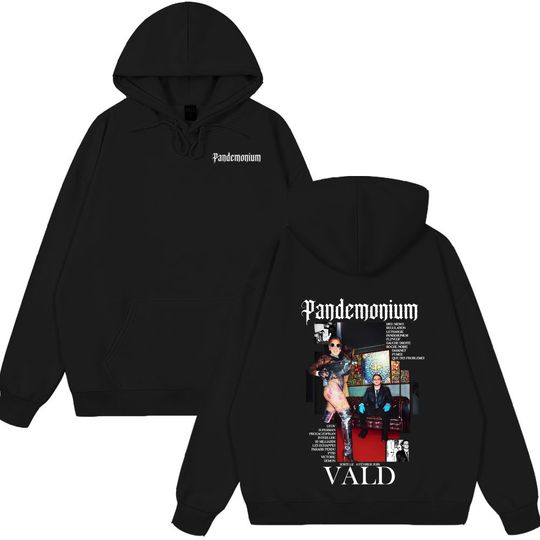 Discover Hot Sale Wear Rapper Vald PANDEMONIUM Album Graphic Hoodie Men Women Hip Hop Fashion Hoodies Male Vintage Wear Winter Streetwear