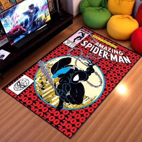 Discover Spiderman Comic Rug - Symbiote Suit Cover Mat - Marvel Hero Carpet