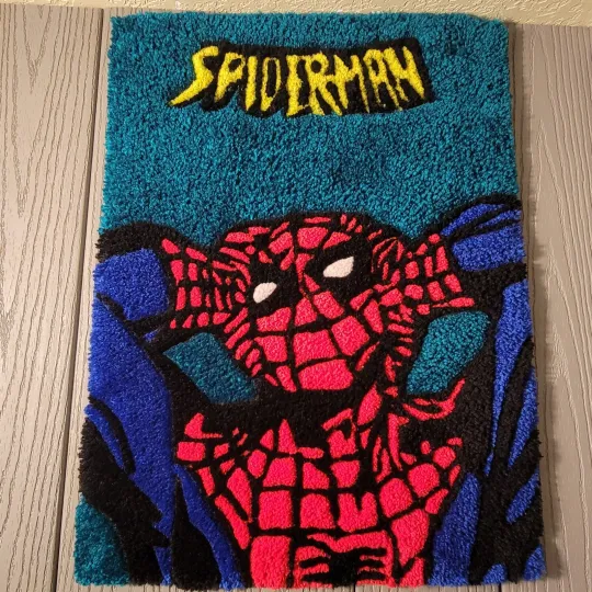 Discover 16x22 Spiderman Handmade Tufted Rug Wall Art Fiber Art
