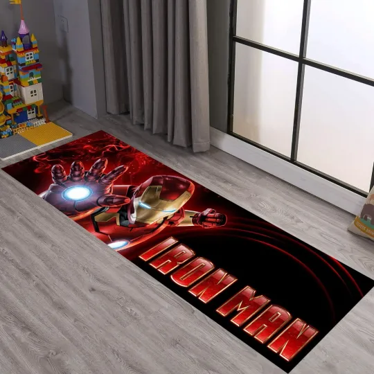 Discover Iron Man Runner Rug for Kids' Room - Superhero Carpet Gift