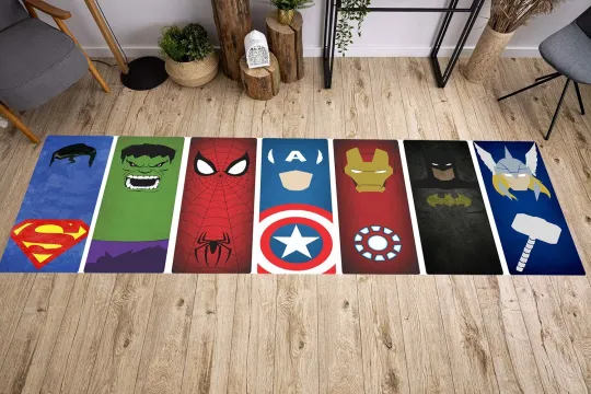 Discover Superhero Rugs for Kids Room, Ironman, Hulk, Spiderman, Avengers Rugs, Kids Room Runner