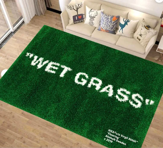 Discover Wet Grass Rug with Grass Pattern for Balcony and Terrace