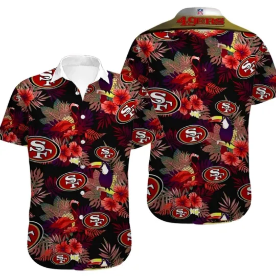 Discover San Francisco 49ers Hawaiian Shirt Tropical Aloha Button-Up