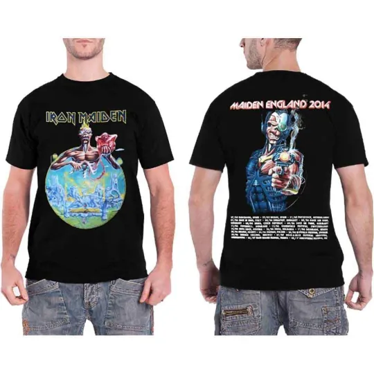 Discover Iron Maiden Unisex T-Shirt England 2014 Tour Back