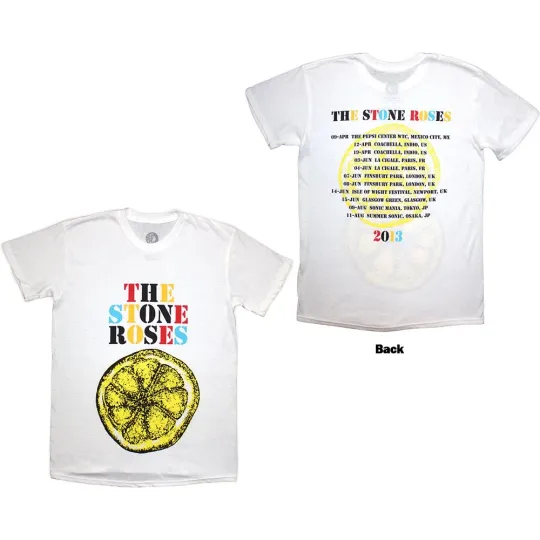 Discover The Stone Roses Unisex T-Shirt Tour 2013 White Back Print