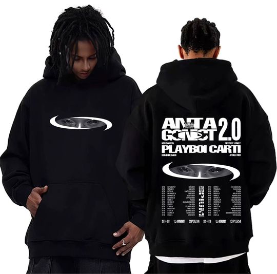 Discover Rapper Playboi Carti Antagonist Tour 2025 Hoodie Men Long Sleeve Fashion Retro Sweatshirt Unisex Hip Hop Fleece Pullover Hoodies