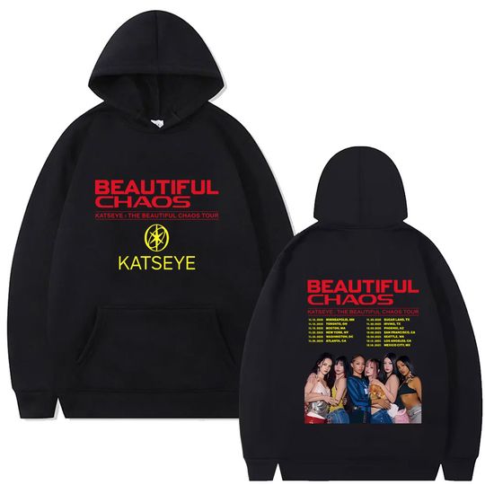 Discover Korean Kpop Katseye Beautiful Chaos Tour 2025 Hoodie Men Women Hip Hop Fashion Oversized Tracksuit Male Vintage Pullover Hoodies