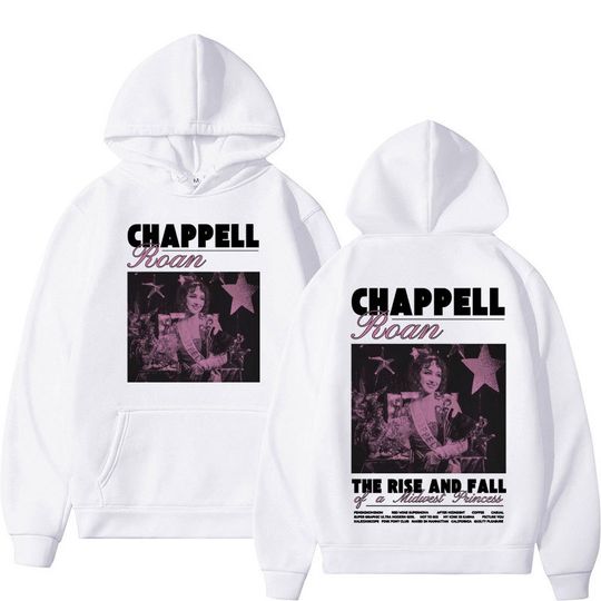 Chappell Roan Retro Personality Print Autumn and Winter High Quality Comfortable Soft Men's Loose Street Hooded Adult Sweatshirt