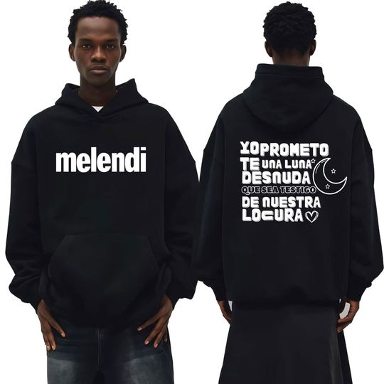 Discover Rapper Melendi Album Tour Letters Printed Hoodie Men Women Fashion Harajuku Hoodies Casual Oversized Loose Sweatshirt Streetwear