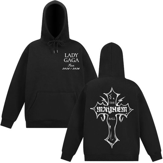 Singer Ld ga The MAYHEM Ball Tour 2025 2026 Graphic Sweatshirt Men Women Harajuku Vintage Hoodie Fleece Long Sleeve Pullover