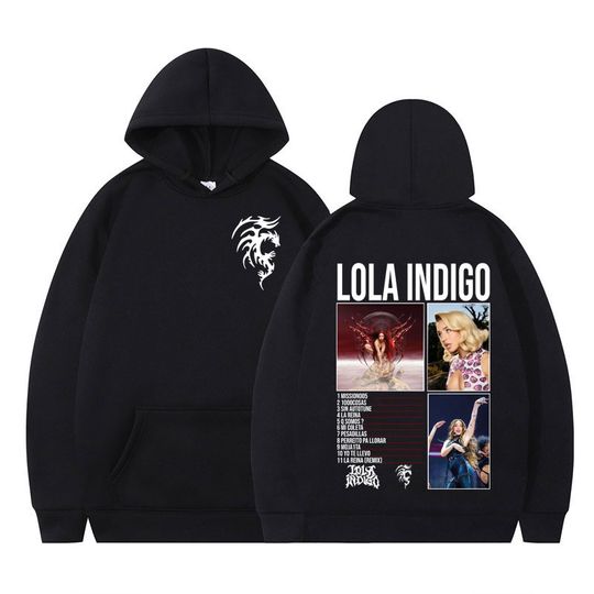 Discover Lola Indigo Tour 2025 Vintage Hoodie Men Women Fashion Oversized Long-sleeved Tracksuit Thick Aesthetic Trendy Harajuku Pullover