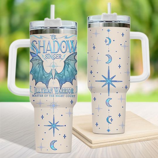 Discover Shadow Singer 40oz Tumbler, Illyrian Warrior Tumbler With Handle, Night Court Coffee Mug, Fantasy Travel Cup, Birthday Gift