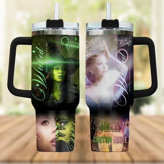 Discover Custom Wicked Tumbler 40Oz, Elphaba Tumbler, Glinda Tumbler, Broadway Musical Fan Tumbler, Wicked Movie Tumbler, Movie Coffee Tumbler