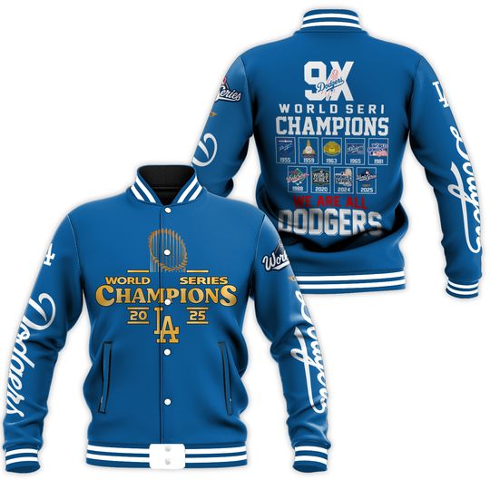Dodgers 9X World Series Champions 2025 Baseball Jacket