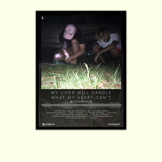 Suicideboys Poster | My Liver Will Handle What My Heart Can't Poster | Album Poster Prints | Wall Decor Posters | Album Cover | Rap Poster