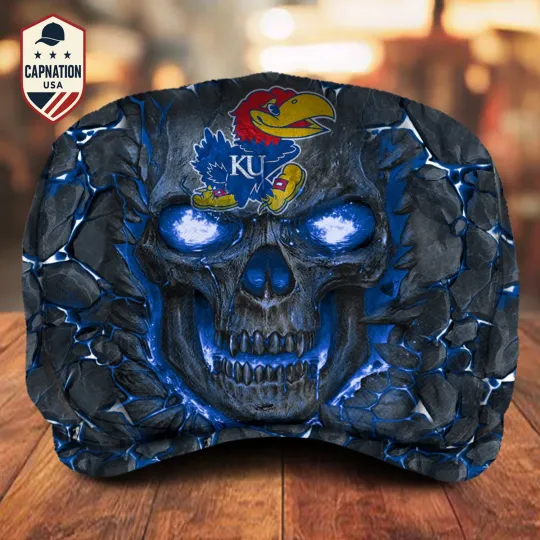 Discover Kansas-Jayhawks Jeff Cap NCAA Newsboy Cap Golf Cap NCAA Flat Cap Gift For Men 7