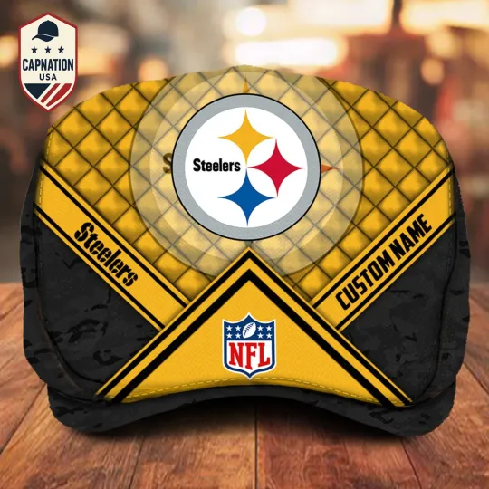 Discover Pittsburgh-Steeler Jeff Cap football Jeff Cap Golf Cap Flat Cap Newsboy Cap For Men2