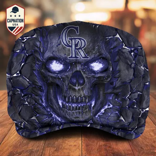 Discover Colorado-Rockies Jeff Cap MLB Newsboy Cap Golf Cap Jeff Cap Flat Cap Free Ship 7