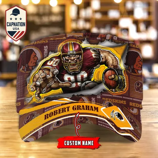 Discover Washington-Redskins Custom Military Cap NF-L Flat Cap Baseball Cap Gift For Men5