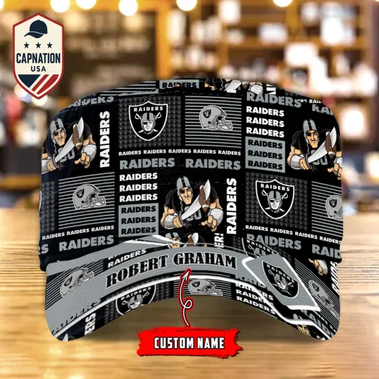 Discover Las-Vegas-Raiders Custom Military Cap N-F-L Flat Cap Baseball Cap Gift For Men