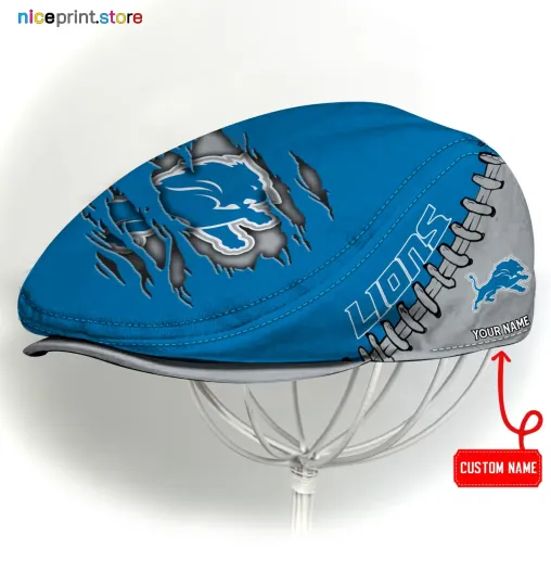 Discover Detroit Team Jeff Cap Lions Newsboy Cap football Golf Cap football Flat Cap For men