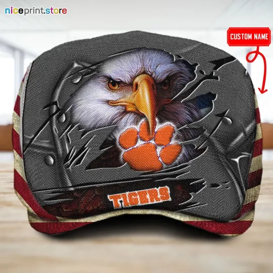 Clemson Team Jeff Cap NCAA Driver Cap Golf Cap Flat Cap for Men