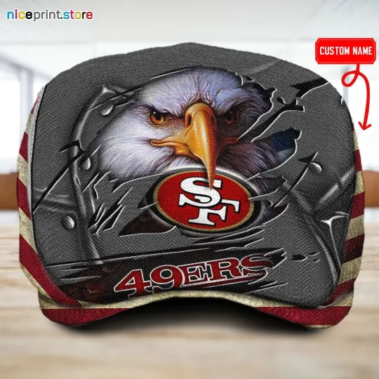Discover San Francisco Team Jeff Cap football Beret Hat Flat Cap football Golf Cap Driver