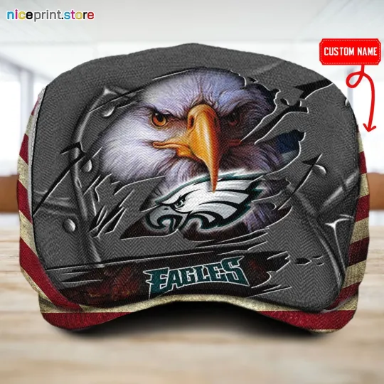 Discover Philadelphia Team Jeff Cap football Beret Hat Flat Cap football Golf Cap Driver