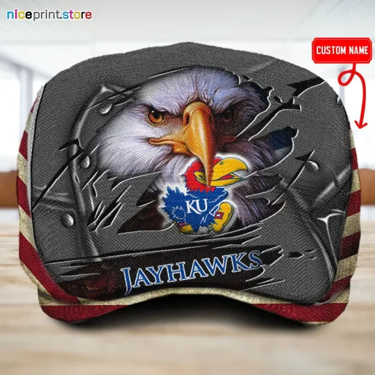 Discover Kansas Team Jayhawks Jeff Cap NCAA Driver Cap NCAA Golf Cap NCAA Flat Cap forMen