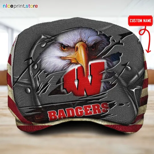 Discover Wisconsin Team Badgers Jeff Cap NCAA Driver Cap NCAA Golf Cap NCAA Flat Cap