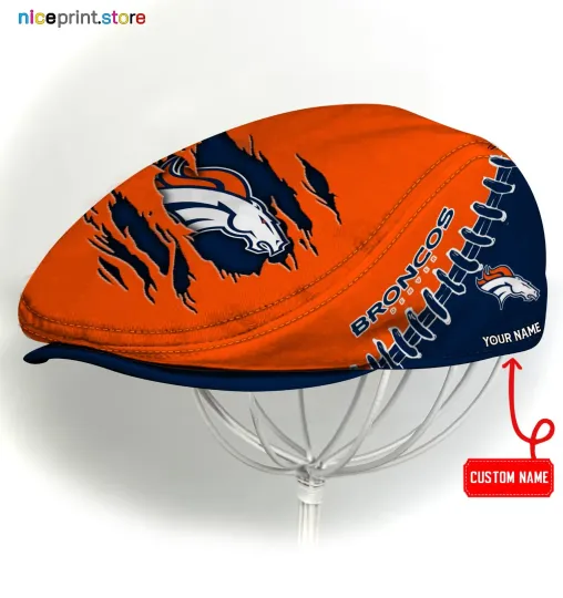 Discover Denver Team Broncos Jeff Cap Broncos Newsboy Cap football Golf Cap football Flat Cap