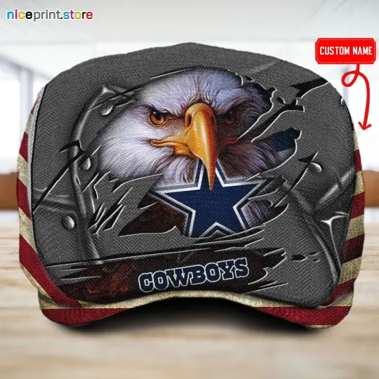 Discover Dallas Team Cowboys Jeff Cap football Beret Hat Flat Cap football Golf Cap Cowboys Driver