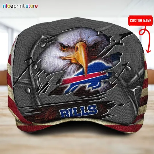 Discover Buffalo Team Bills Jeff Cap football Beret Hat Flat Cap football Golf Cap Bills Driver hat