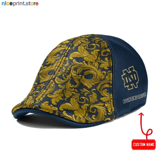 Discover Not Leather Cap ND Team Fighting Irish Ivy Cap NCAA 6pannel Hat NCAA FlatCaP