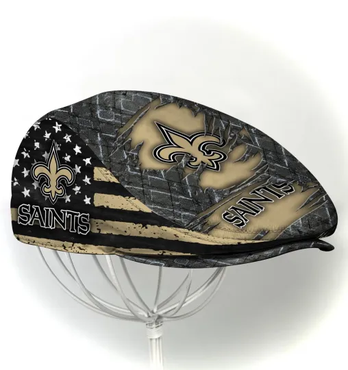 Discover New Orleans Team Saints Jeff Cap football Jeff Cap Saints Cap Newsboy Cap For Men 5